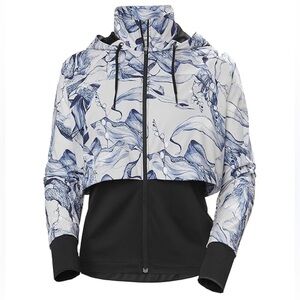 Helly Hansen Hybrid Jacket Black with White & Blue Abstract Floral Print